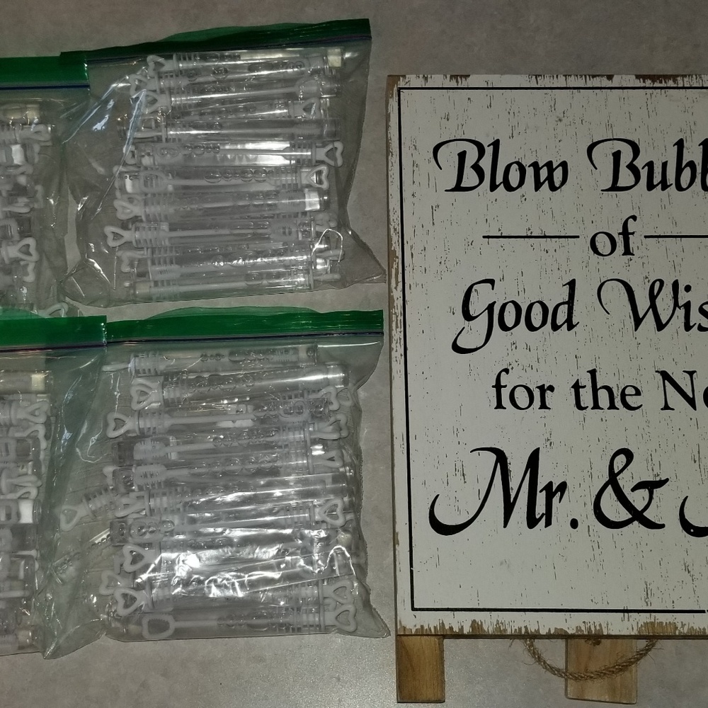 Blow Bubbles wedding sign and Bubbles